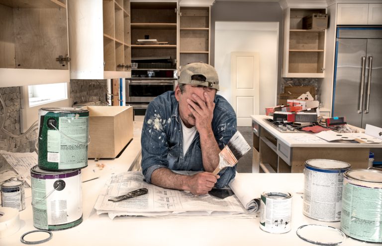 Home renovation project showing the stress and cost of unexpected repairs